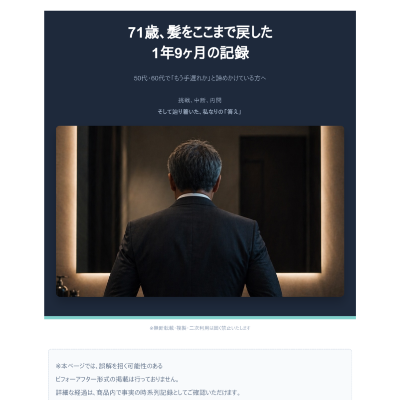 71歳、髪をここまで戻した 1年9ヶ月の記録