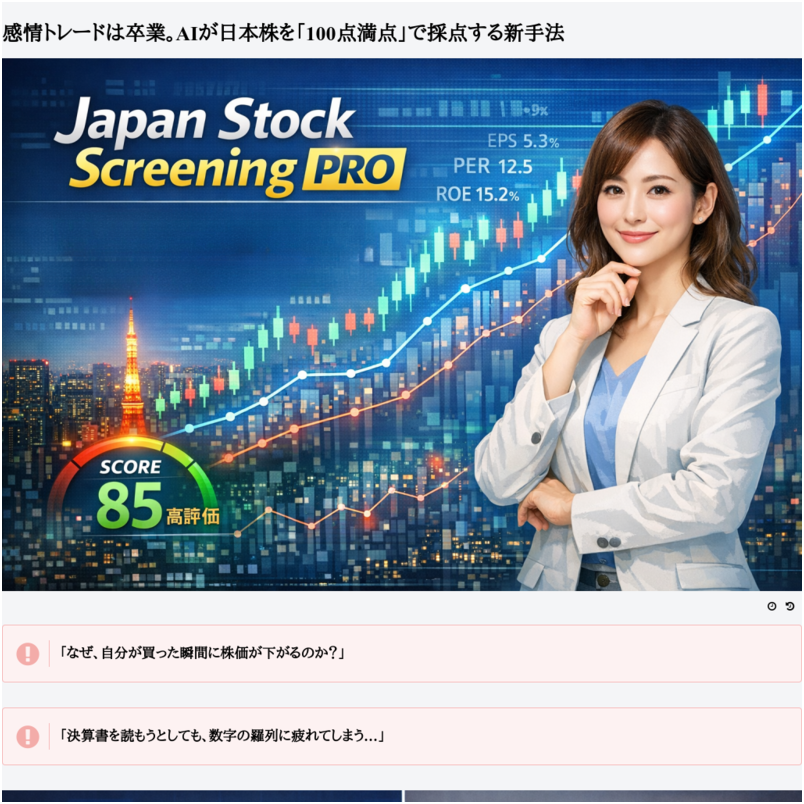 感情トレードは卒業。AIが日本株を「100点満点」で採点する新手法