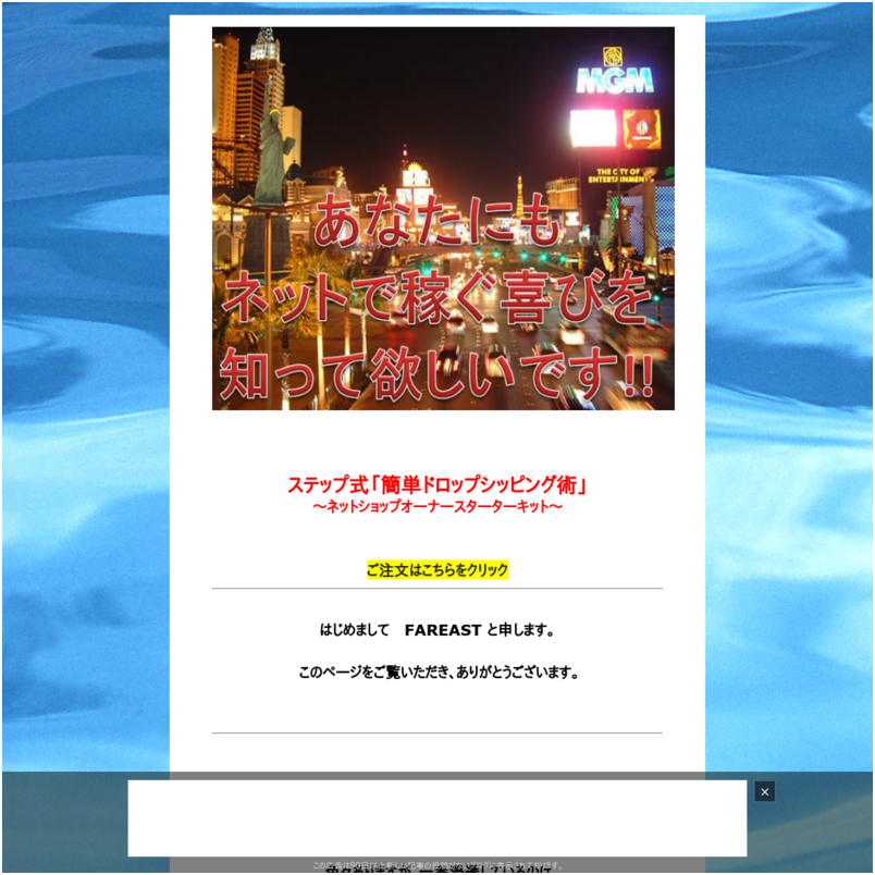 ステップ式【簡単ドロップシッピング術】で素人でも主婦でも簡単にネットショップ経営者になれる!!!