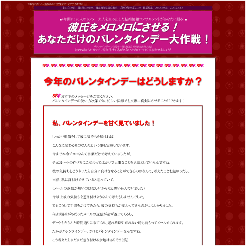 彼氏があなたにメロメロに！あなただけのバレンタインデー大作戦！