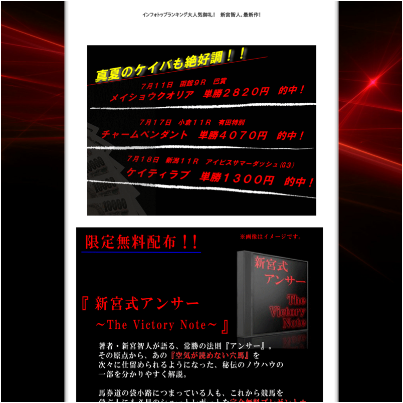 新宮式競馬投資マニュアル『アンサー』