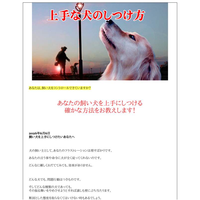 上手な犬のしつけ方