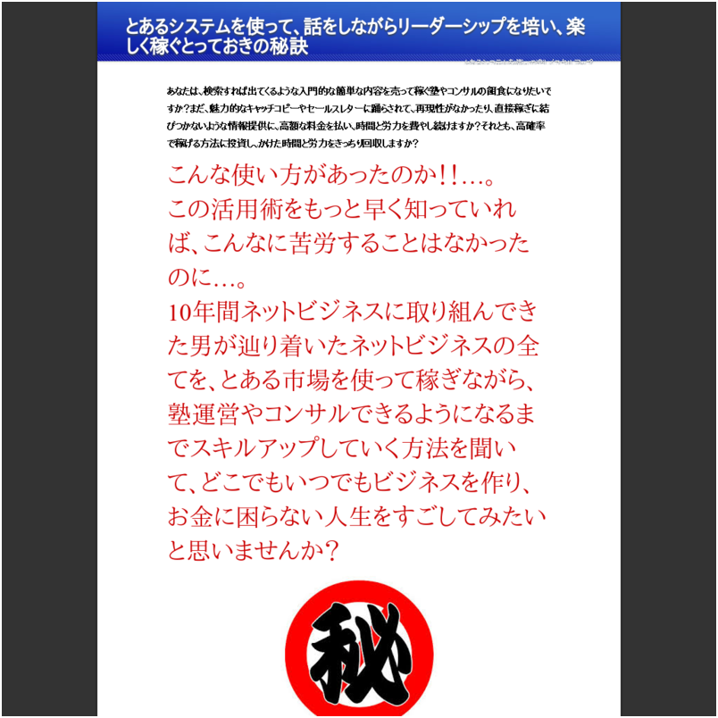 とあるシステムを使って、話をしながらリーダーシップを培い、楽しみながら稼ぐとっておきの秘訣