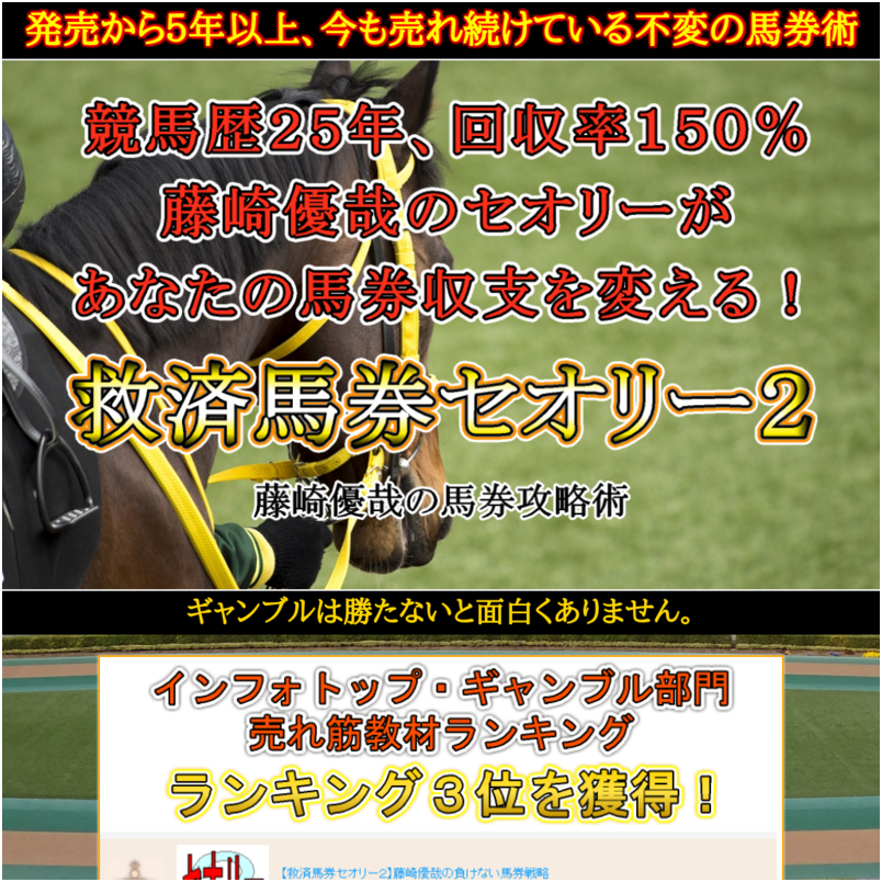 【救済馬券セオリー２】藤崎優哉の負けない馬券戦略
