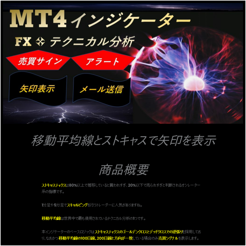移動平均線とストキャスで矢印を表示するMT4インジケーター