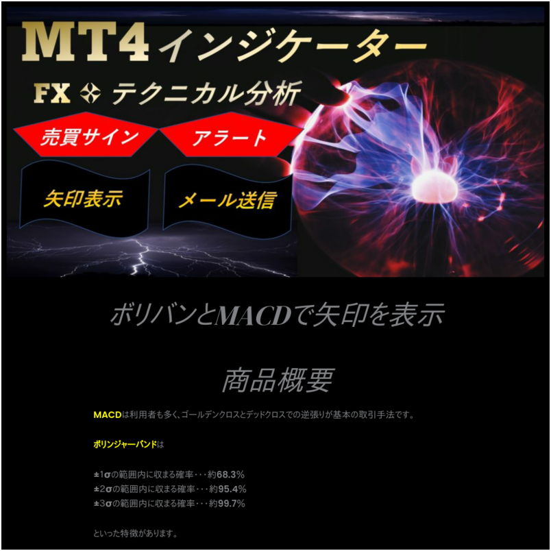 ボリバンとMACDで矢印を表示するMT4インジケーター