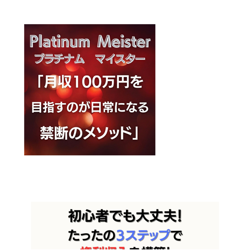 Platinum Meister「100万円を目指すのが日常になる禁断のメソッド」