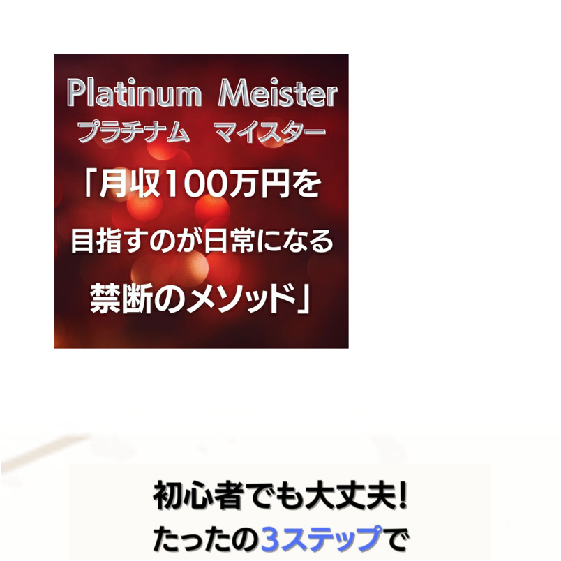 Platinum Meister「100万円を目指すのが日常になる禁断のメソッド」